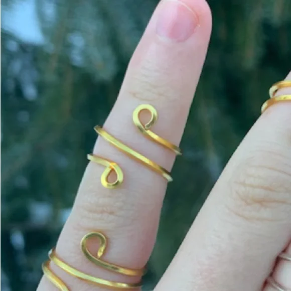 Jewelry Gold Spiral Ring From Canadian Small Business Made W
